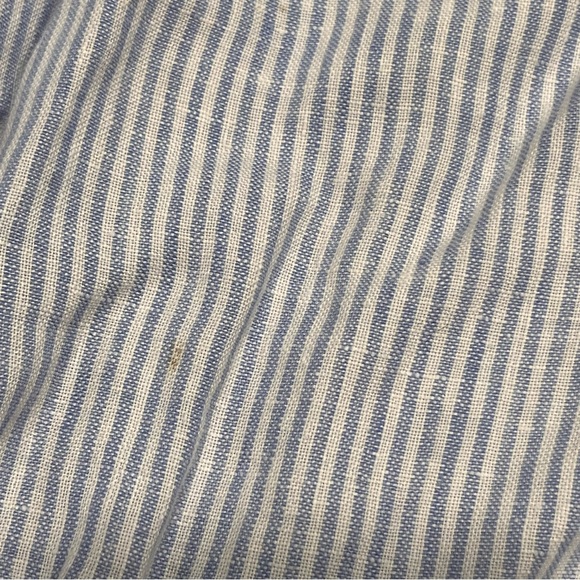 Untuckit Blue Stripe Linen Vignoles Long Sleeve Button Down Shirt Top size XXXL - Picture 6 of 10